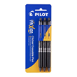 Pilot Frixion Clicker Erasable, Rollerball Gel Pen, 0.7mm Fine Tip, Black Colour, Pack of 3